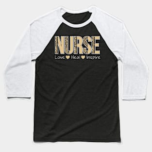 Nurse Leopard Print Baseball T-Shirt